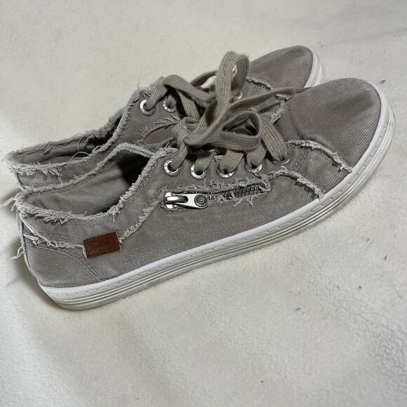 Guppy Love by Blowfish Women’s Slip on Gray White Canvas Boat Shoe 8.5 (RUNS SM) - Picture 5 of 6